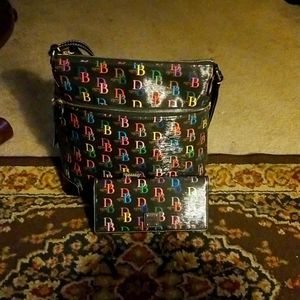 Dooney and Burke bag Black with multicolors I am wallet brand new